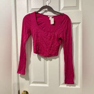 Bozzolo ribbed long sleeve crop top